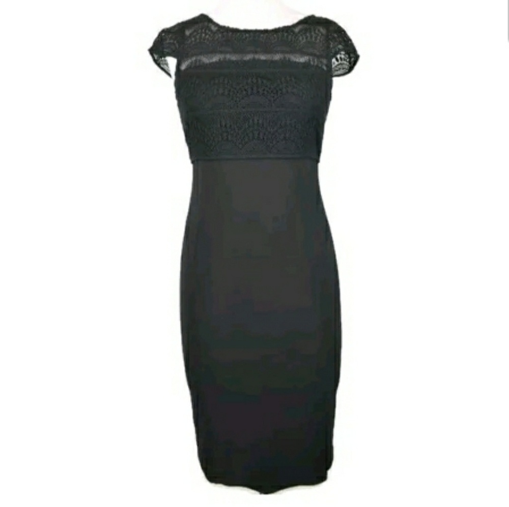 Vince Camuto  Black Midi Length Dress size 6